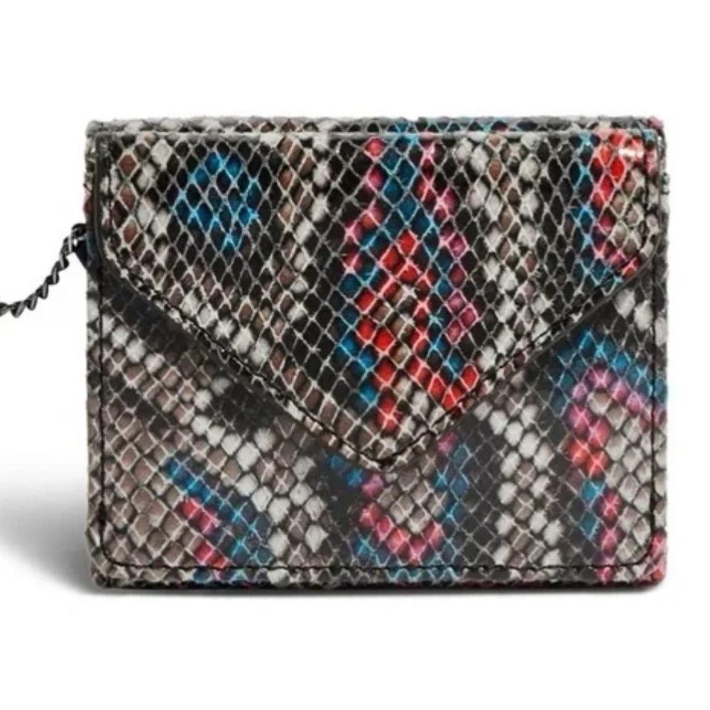 Aimee Kestenberg Leather Snake Print Tri fold Wallet